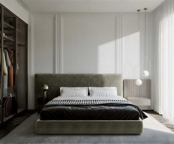 Modern Double Bed-ID:824980741