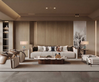 New Chinese Style A Living Room-ID:710380181