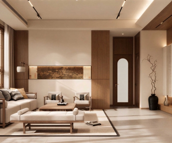 New Chinese Style A Living Room-ID:104304082