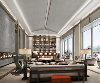 New Chinese Style A Living Room-ID:394095906