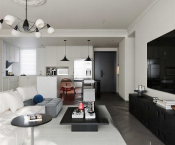 New Chinese Style A Living Room-ID:464178093