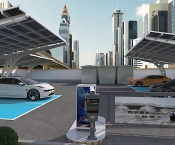 Modern Outdoor Parking Lot-ID:538840062
