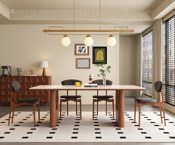 French Style Dining Table And Chairs-ID:571629058
