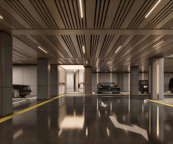 Modern Underground Parking Lot-ID:695009959