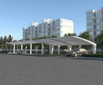Modern Outdoor Parking Lot-ID:601622104