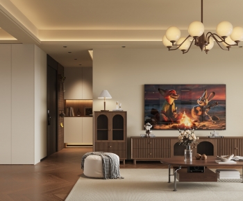 New Chinese Style A Living Room-ID:496824034