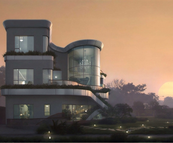 Modern Building Appearance-ID:348836904