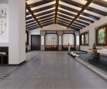 New Chinese Style A Living Room-ID:961324938