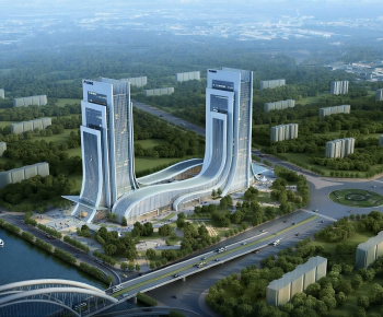 Modern Architectural Bird's-eye View Planning-ID:349919085