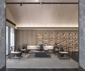 New Chinese Style A Living Room-ID:413676982