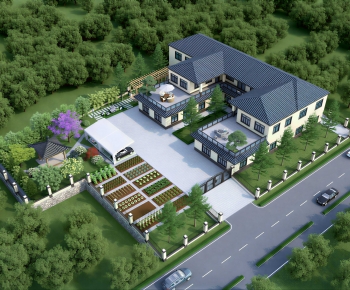 New Chinese Style Architectural Bird's-eye View Planning-ID:327617889
