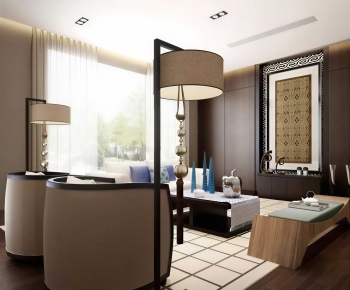 New Chinese Style A Living Room-ID:250375992