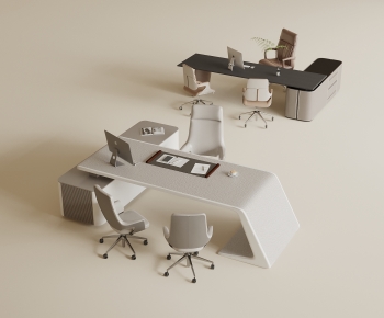 Modern Office Desk And Chair-ID:389319905