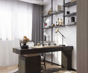 Modern Computer Desk And Chair-ID:289485931