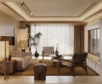 New Chinese Style A Living Room-ID:635449914