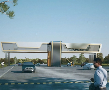 Modern Outdoor Parking Lot-ID:259845021