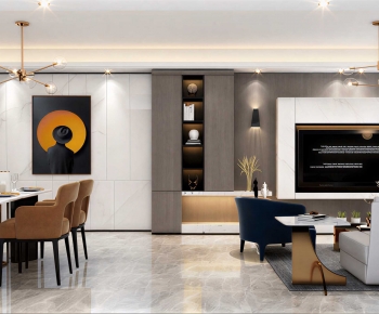 New Chinese Style A Living Room-ID:126086951