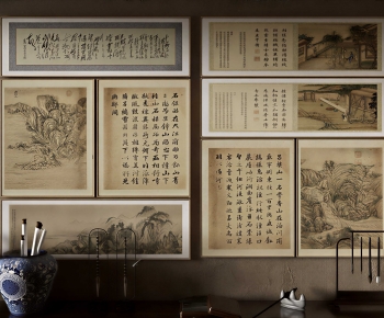Chinese Style Calligraphy And Painting-ID:174477106