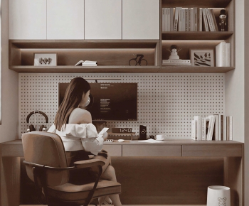 Modern Computer Desk And Chair-ID:925358068