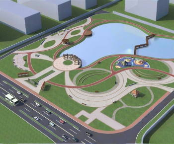 Modern Architectural Bird's-eye View Planning-ID:235903029
