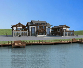 New Chinese Style Building Appearance-ID:666882991