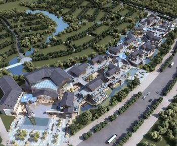 Modern Architectural Bird's-eye View Planning-ID:589226964
