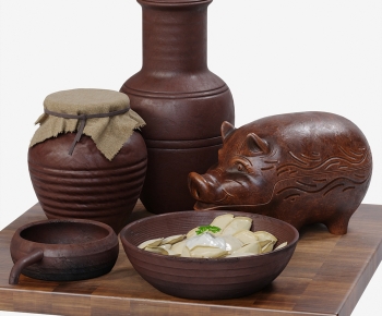 Wabi-sabi Style Clay Pot-ID:864145997