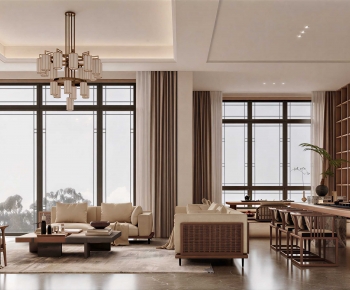 New Chinese Style A Living Room-ID:626187091