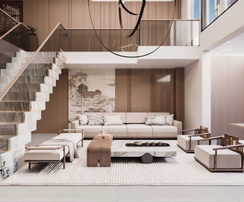 New Chinese Style A Living Room-ID:771359928