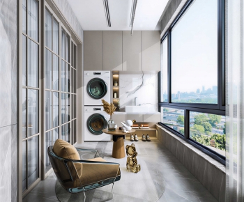 Modern Balcony Laundry Room-ID:998749029