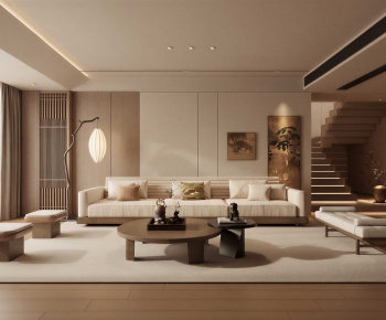 New Chinese Style A Living Room-ID:836518054