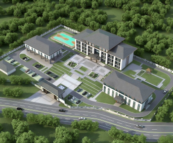Modern Architectural Bird's-eye View Planning-ID:342190039