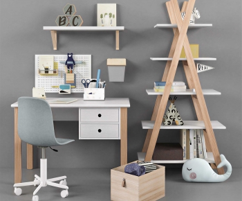 Modern Computer Desk And Chair-ID:446516045