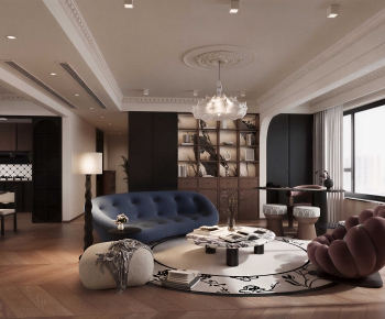 Modern A Living Room-ID:663820031