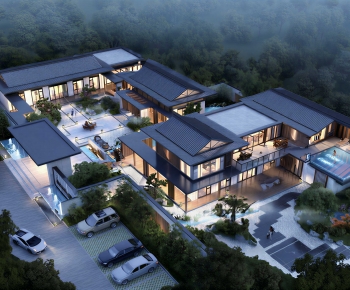 New Chinese Style Architectural Bird's-eye View Planning-ID:333517075