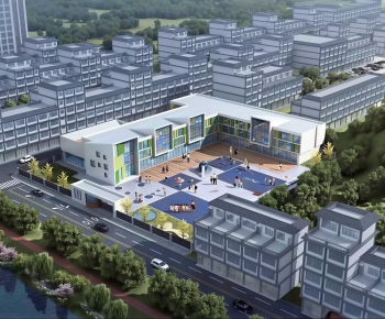 Modern Architectural Bird's-eye View Planning-ID:717870007