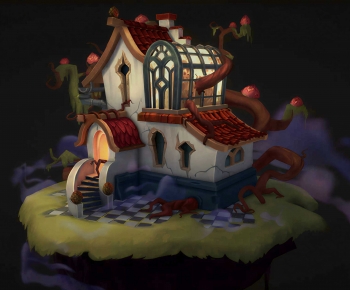 Modern Cartoon House-ID:592401983