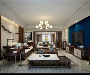 New Chinese Style A Living Room-ID:100131013