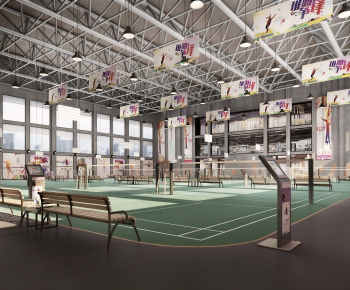 Modern Indoor Badminton Court-ID:242208964