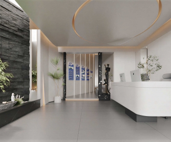 Modern Office Reception Desk-ID:123986015