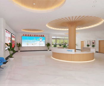 Modern Hospital Hall-ID:837044951