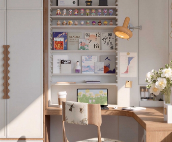 Modern Computer Desk And Chair-ID:851181033