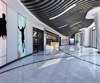 Modern Office Reception Desk-ID:605202918