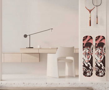 Modern Computer Desk And Chair-ID:997854956