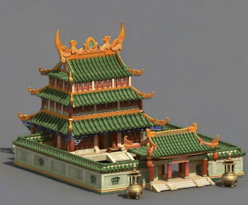 Chinese Style Ancient Architectural Buildings-ID:719434984