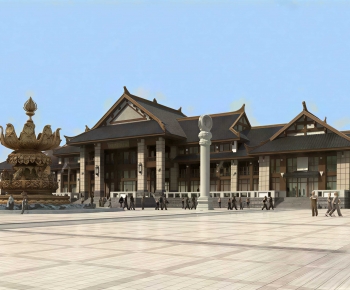 Southeast Asian Style Appearance Of Commercial Building-ID:498059033