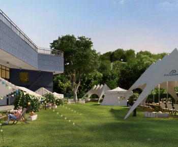 Modern Park Landscape-ID:665391926