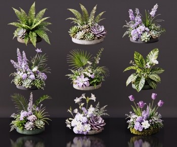 Modern Flowers And Grass-ID:885318997