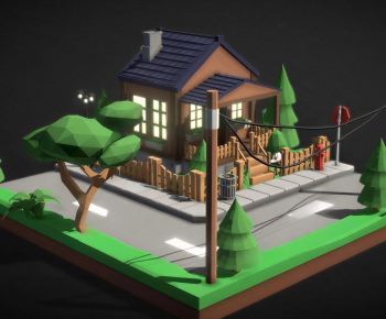 New Chinese Style Cartoon House-ID:831060423