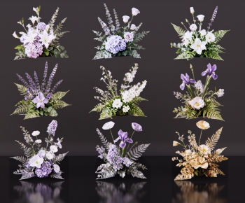 Modern Flowers And Grass-ID:584243061